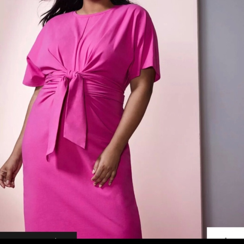 Eloquii magenta wrap dress NWT